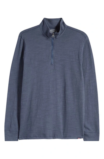 Faherty Sunwashed Quarter Zip Pullover In Blue Nights