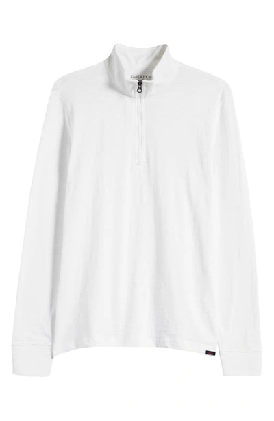 Faherty Sunwashed Quarter Zip Pullover In White