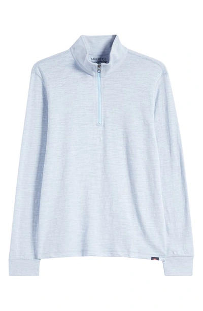 Faherty Sunwashed Quarter Zip Pullover In Ice Blue Heather