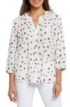 Nydj High-low Crepe Blouse In Leonida