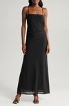 Wayf Isabella Mesh Maxi Dress In Black