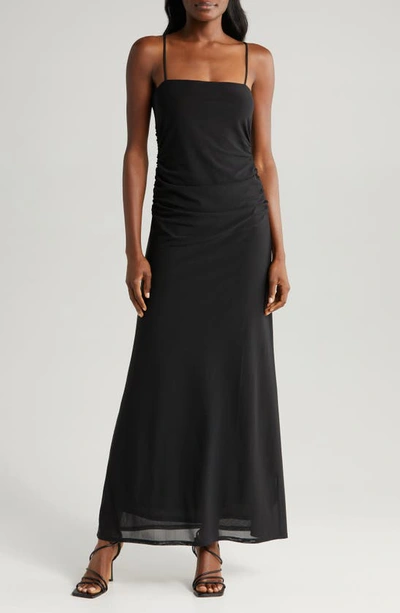 Wayf Isabella Mesh Maxi Dress In Black