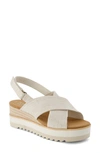 Toms Slingback Espadrille Platform Wedge Sandal In Natural Yarn Dye