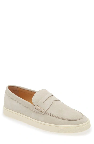 Brunello Cucinelli Suede Slip-on Deck Shoe In Crf13 Off White