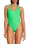 Vitamin A Alia Rib One-piece Swimsuit In Spearmint Superib