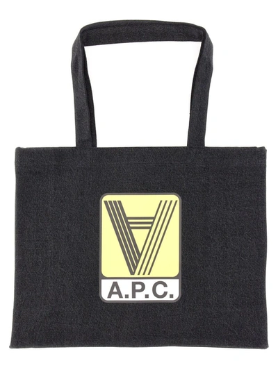 Apc A.p.c. Diane Logo Printed Tote Bag In Black