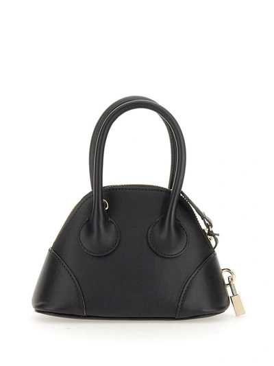 Apc Emma Mini Leather Bag With Logo In Black