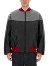 Aïe Casual Jacket With Contrasting Wool Upper In Black