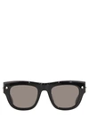 Alexander Mcqueen Angular Black Acetate Sunglasses With Glossy Finish In Black
