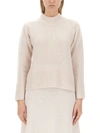 Alysi Chocolat Woman Turtleneck Light Pink Size S Virgin Wool In Ivory