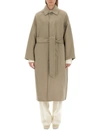 Ami Alexandre Mattiussi Ami Paris Long Belted Coat Clothing In Beige