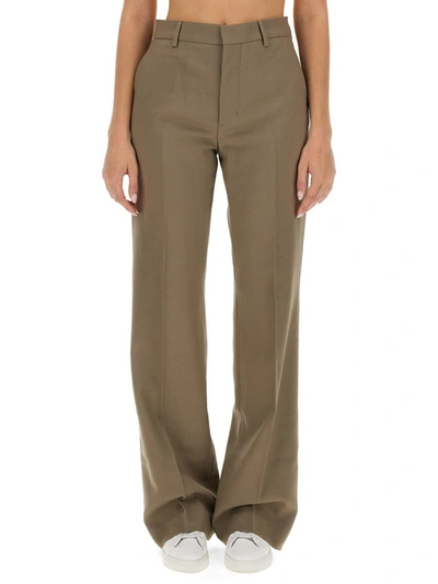 Ami Alexandre Mattiussi Ami Paris Wide Leg Trousers In Beige