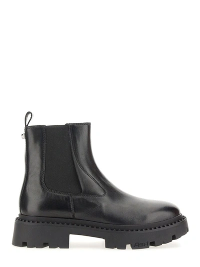 Ash Leather Boot In Black