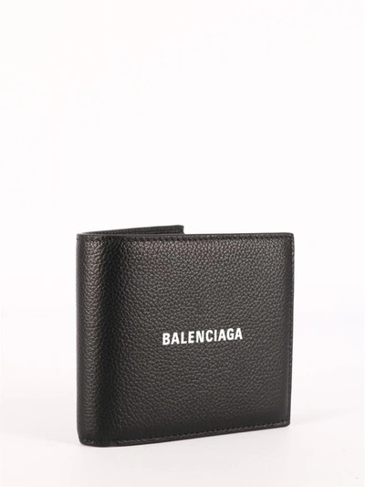 Balenciaga Cash Square Folded Wallet In Black