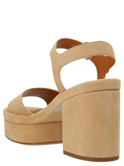 Chloé Odina Suede Ankle-strap Sandals In Beige