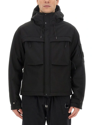 C.p. Company C.p. Shell-r Hooded Jacket In Black