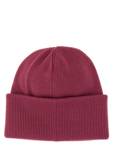 Canada Goose Beanie Hat With Logo In Fuchsia