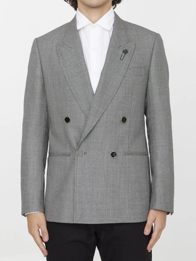 LARDINI DOUBLE-BREASTED WOOL JACKET