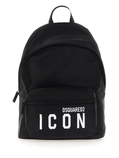 Dsquared2 Be Icon Backpack In Black