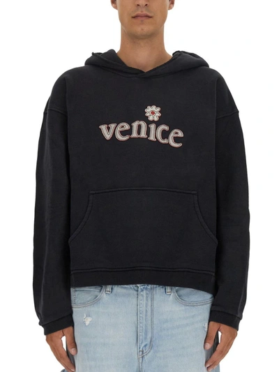 Erl Venice Hooded Sweatshirt In Black
