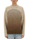 Erl Gradient Mohair Blend Knit With Relaxed Silhouette In Brown