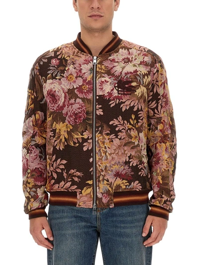 Etro Floral Print Bomber Jacket In Multicolour