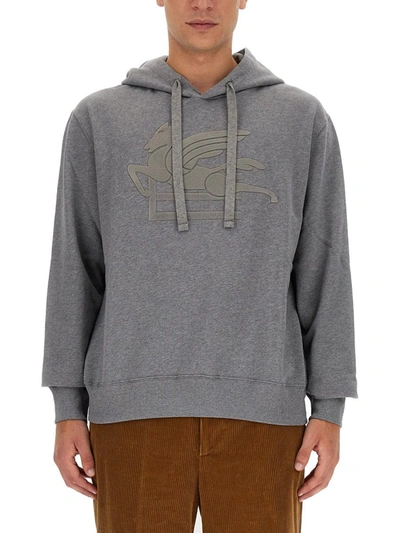 Etro Pegasus Sweatshirt In Grey