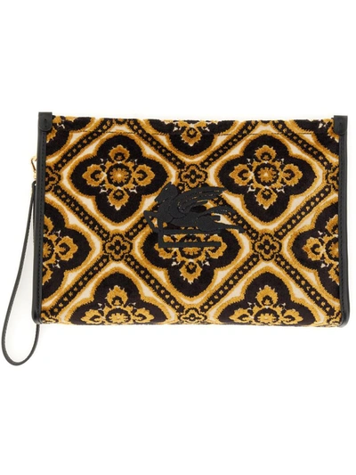 Etro Pouch Paisley Large In Black