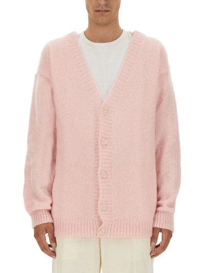 Family First Mohair Cardigan In Pink