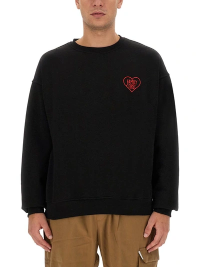 Family First Sweatshirt With Logo In Black