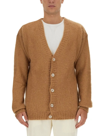 Family First V-neck Cardigan In Beige