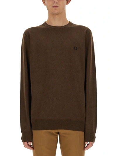 Fred Perry Jersey With Logo In Brown