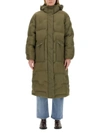 Ganni Doudoune Longue In Military Green