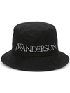 JW ANDERSON J.W. ANDERSON LOGO-EMBROIDERED TONAL-STITCHING BUCKET HAT