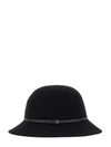 Helen Kaminski Wool Bucket Hat With Leather Trim In Black
