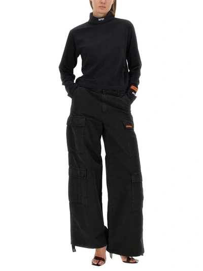 Heron Preston Ex-ray Logo Patch Cargo Trousers In Black No Color