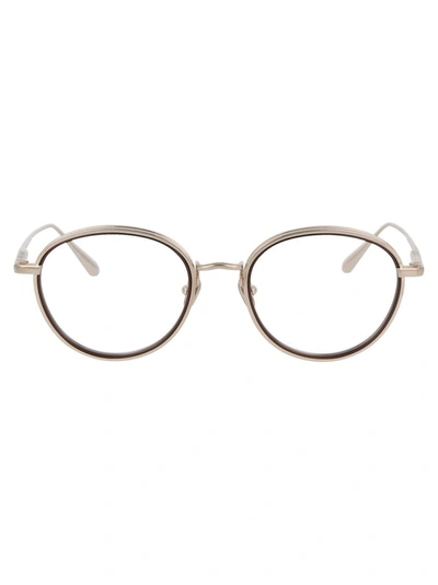 Linda Farrow Moss Glasses In Lightgold/metallicbrown/optical