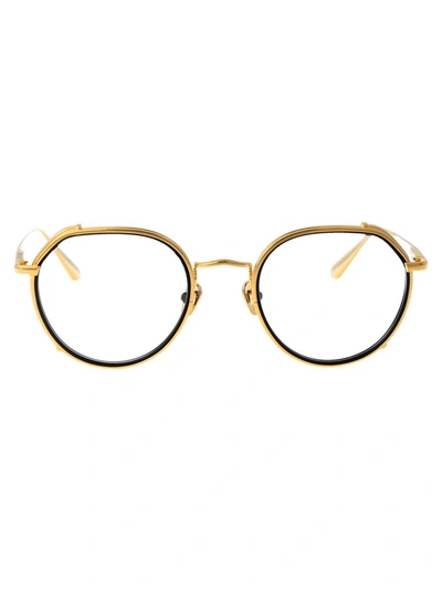 Linda Farrow Falcon Glasses In Yellowgold/black/optical