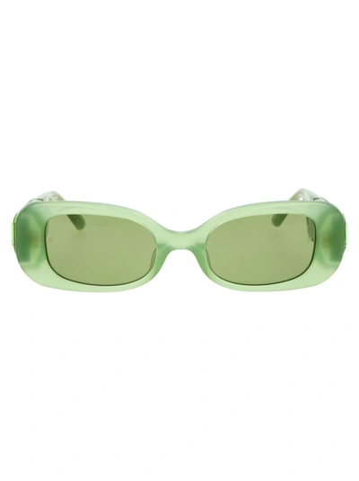 Linda Farrow Lola Sunglasses In Green/greencrytal/green