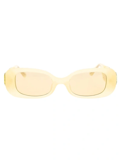Linda Farrow Lola Sunglasses In Yellow/yellowcrystal/yellow
