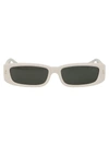 Linda Farrow Geometric Sunglasses In White/lightgold/grey