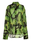 Louisa Ballou Oversized Creponne Printed Silk Shirt In Multicolor