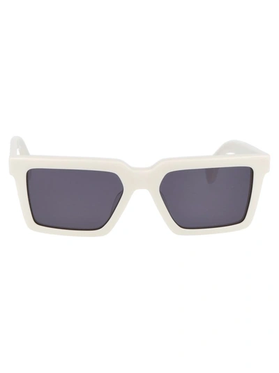 Marcelo Burlon County Of Milan Square Frame Sunglasses In 0107 White Dark Grey