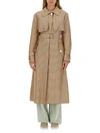 Lanvin Flowy Checkered Trench Coat In Multicolour