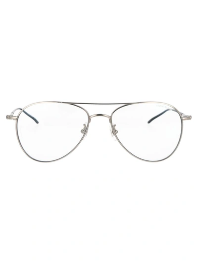 Montblanc Mb0128s Sunglasses In 009 Silver Silver Transparent