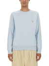 Maison Kitsuné Fox Head Patch Regular Sweatshirt Cirrus Blue In Azure