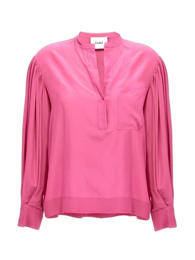 Nude Silk Bloshirt In Pink