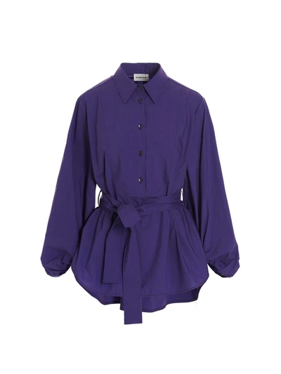 P.a.r.o.s.h. Belted Shirt In Purple