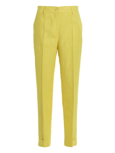 P.a.r.o.s.h Linen Blend Pants In Yellow