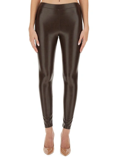 Michael Michael Kors Faux Leather Leggings In Brown